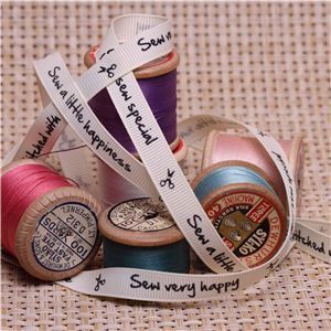 Sew Ribbons - 10mm Sentiment Cream